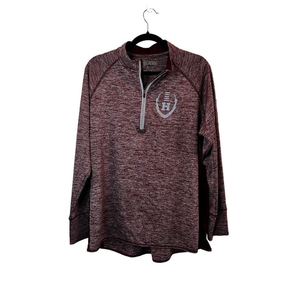 BAW Harvard “H” football quarter zip/ half zip pullover size 2X